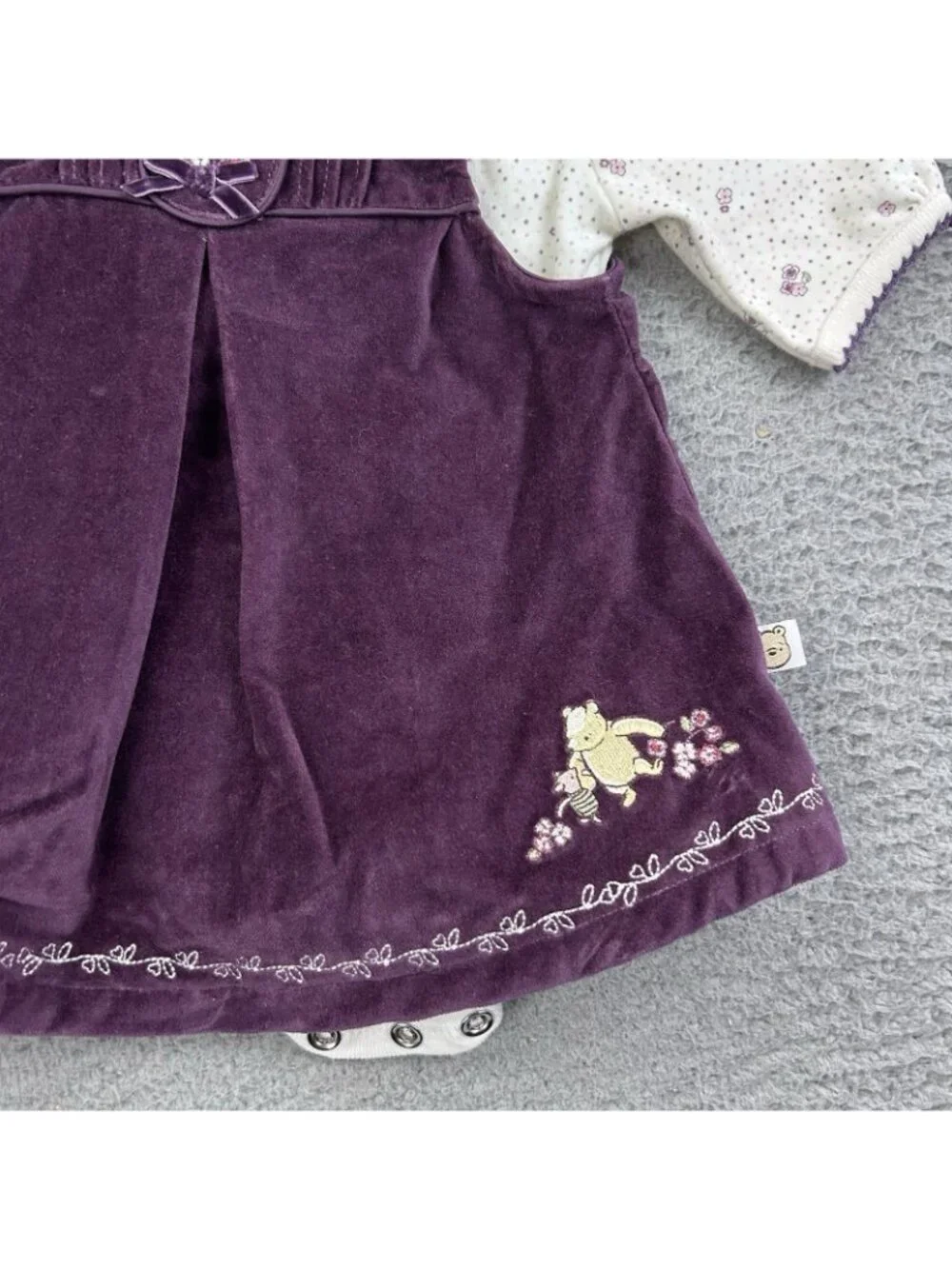 Winnie The Pooh Purple Dress Size Newborn VTG Two Piece Baby Kid